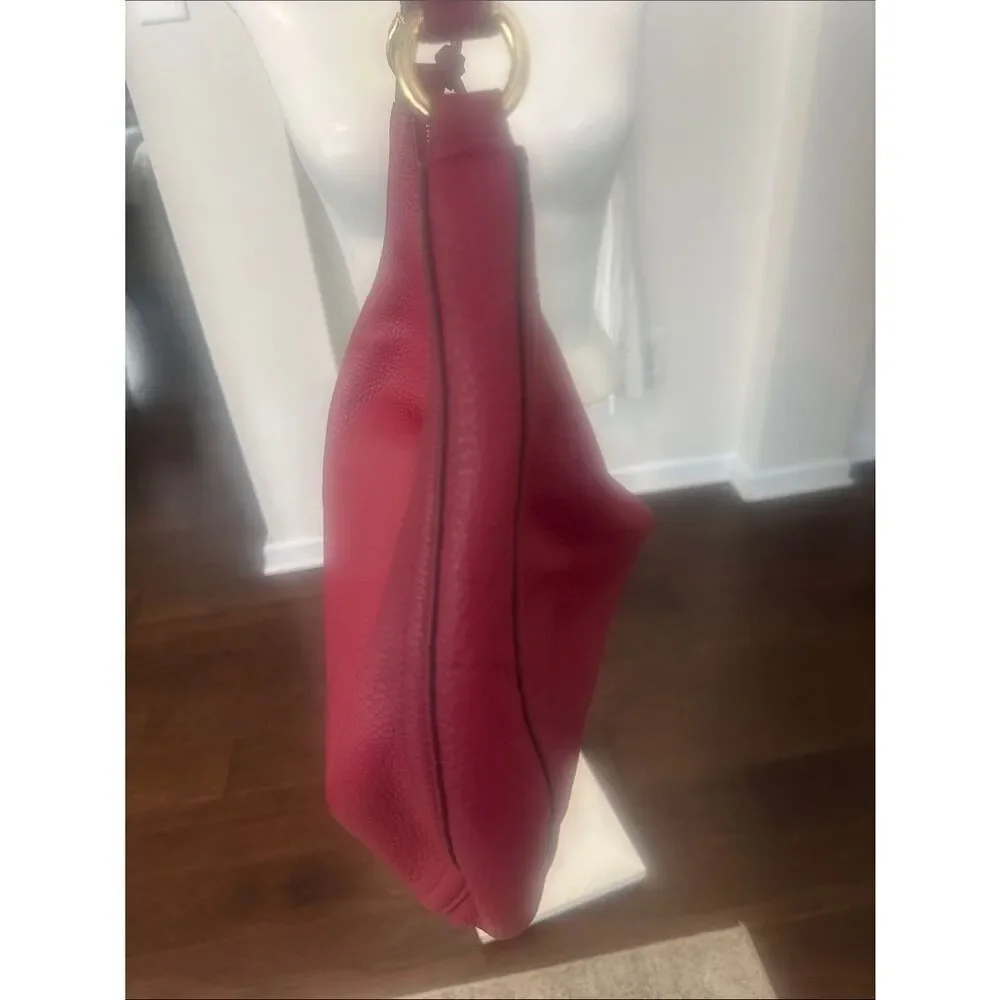 Michael Kors Lydia Large Red Hobo Shoulder Bag